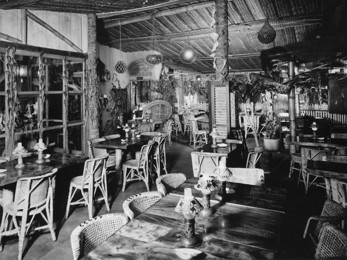 Interior of Don the Beachcomber tiki bar